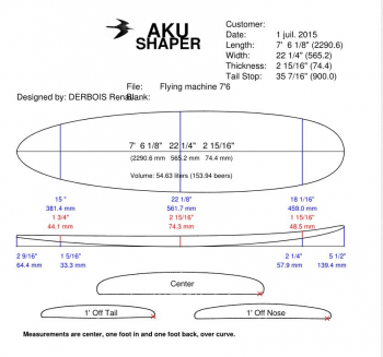 Surf BlackWings 7'6 FLYING MACHINE HC