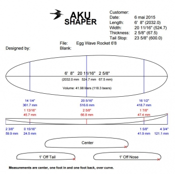 Black Wings 6'8 egg WAVE ROCKET cristal clear