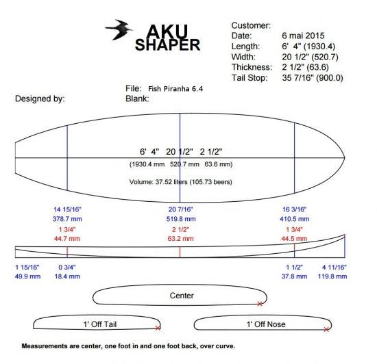 BlackWings 6'4 FISH  epoxy/carbon